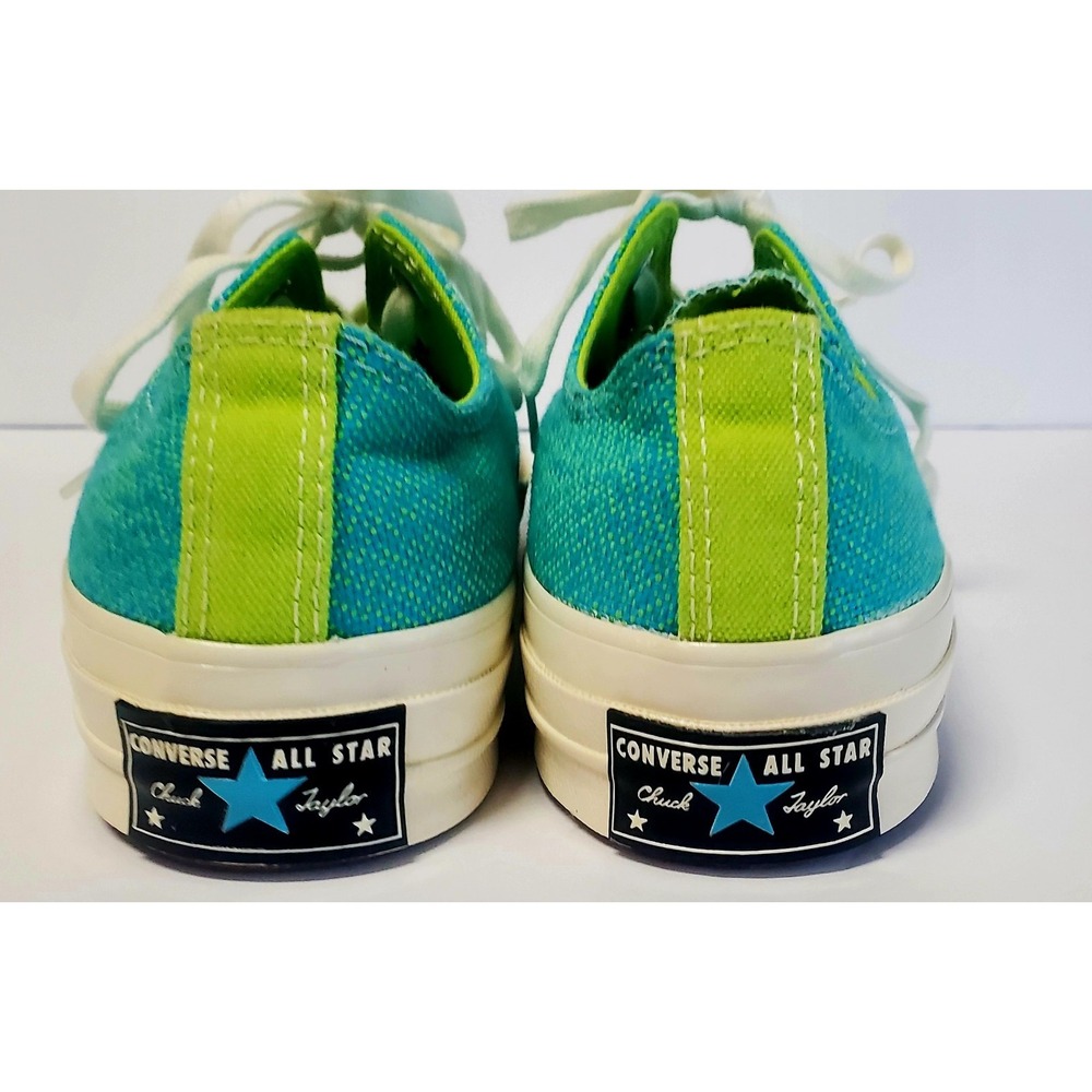 Converse Chuck Taylor Sneakers 7 Neon Nights NWOT Turquoise/Lime Low Shaft 2021 - Picture 9 of 16